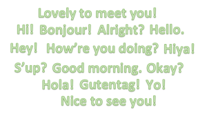 Text greetings to say hello